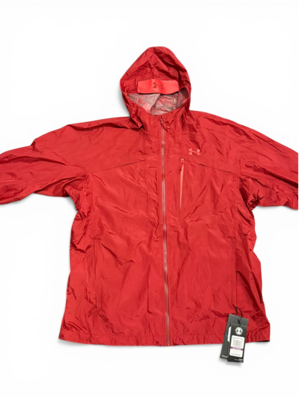 NWT Under Armour Men's Red Pertex Shield Windbreaker Jacket Sz XXL 1306193 - Picture 2 of 9